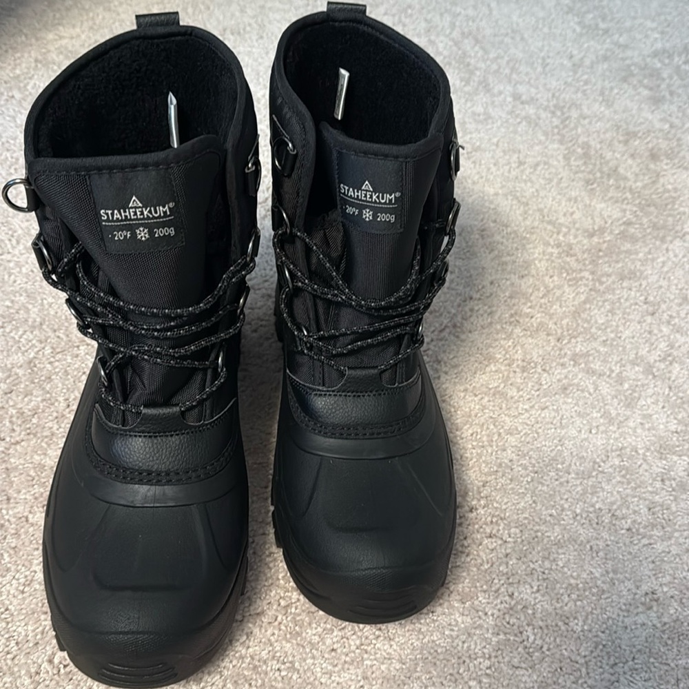 Staheekum Black Men's Insulated Snow Boots